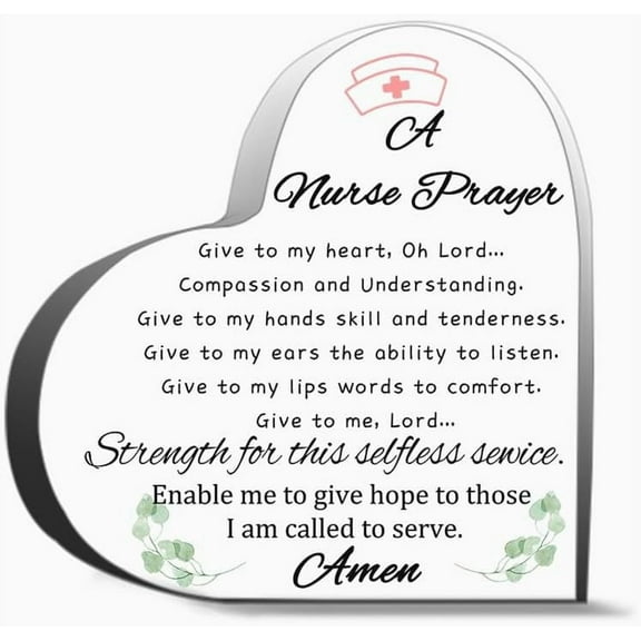 Nurse Gifts For Women Inspirational Gifts For School Nurse Nursing Assistants Rn Nurse Nurse Student Unique Acrylic Heart Shaped Plaque Desk Decorations Present Gifts