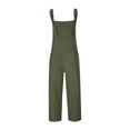 thumbnail image 4 of ShomPort Jumpsuits for Women Sleeveless Square Neck Summer Casual One Piece Rompers Wide Leg Long Pants Jumpsuits with Pockets (X-Large, Army Green), 4 of 6
