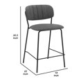 thumbnail image 5 of 26 Inch Metal Counter Height Barstool, Black and Gray, 5 of 5