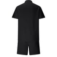 thumbnail image 3 of BinBiL Men's 2 Piece Outfit Short Sleeve Beach Button Down Shirt with Shorts Casual Matching Sets for Men Black XXL(XXL), 3 of 5