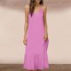 thumbnail image 2 of Vestido Largo de Hombro sin Mangas Cómodo sin Mangas Vestido Sólido de Cuello Redondo para Verano Y Primavera Vestido Casual Pantalones para Mujeres, 2 of 6