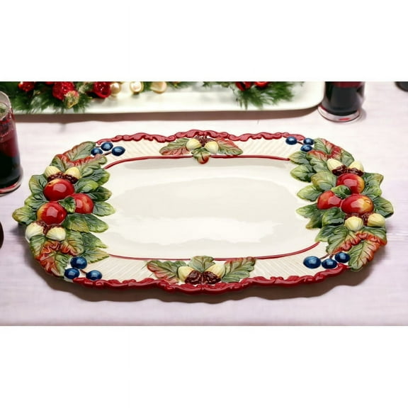Ceramic Fruit Platter 18.5" Fruitful Holiday Collection
