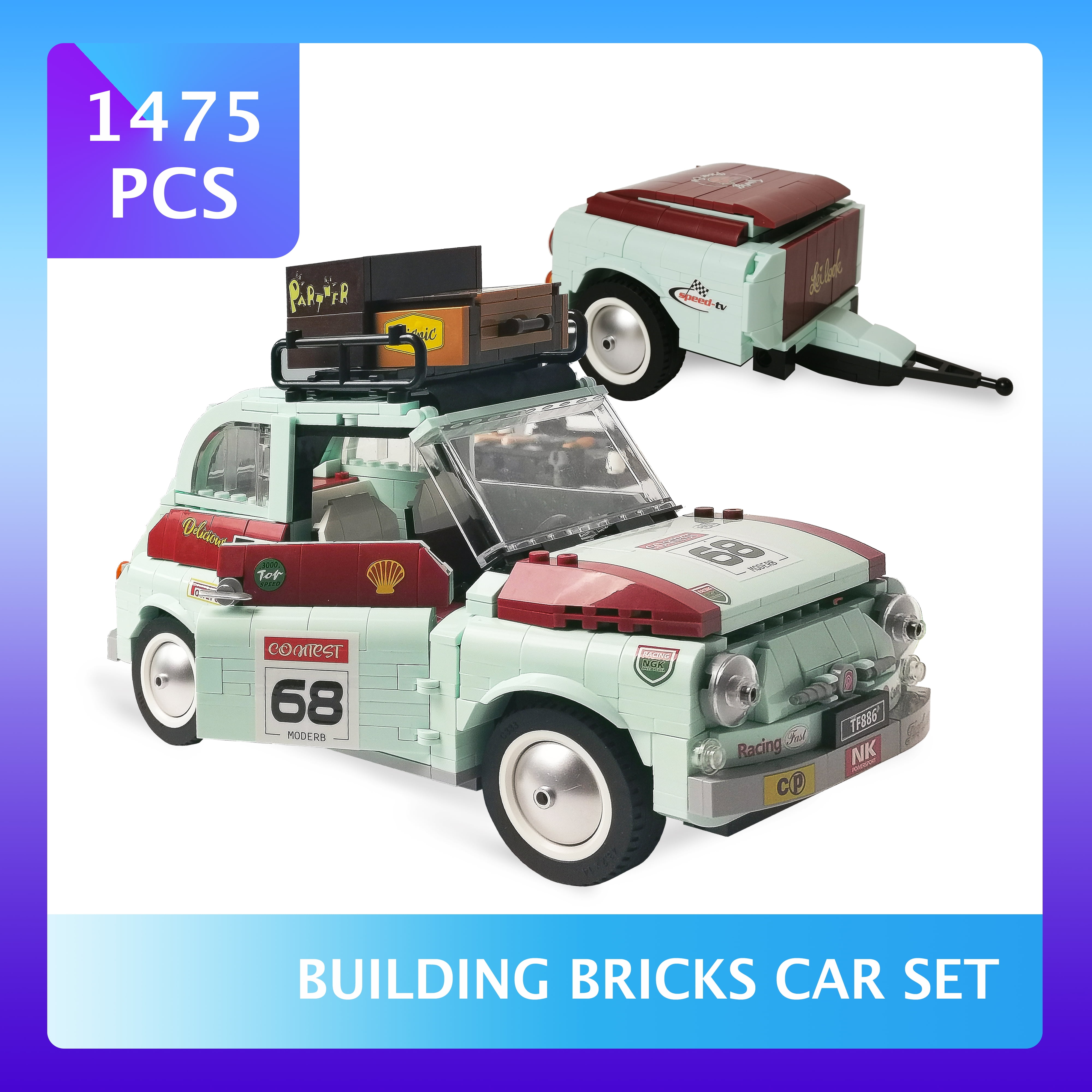 XinLe Building Bricks Car Set Tourist Car Building Blocks for Adults Children Kids Fun Model