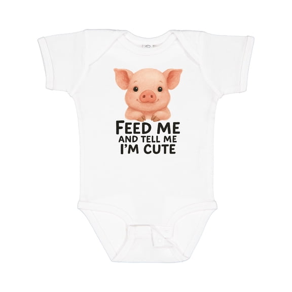 Inktastic Feed Me Pig Boys or Girls Baby Bodysuit
