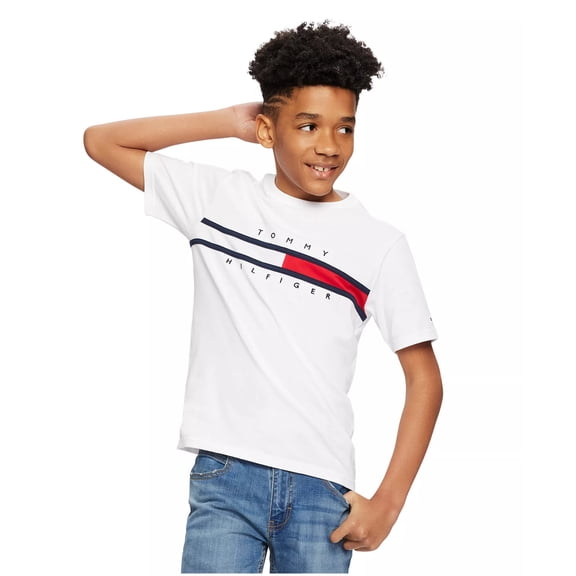 Tommy Hilfiger WHITE Toddler and Little Boy Tommy New Signature Tee, US 3T