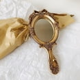thumbnail image 2 of Holzlrgus Vintage Handheld Mirror - Embossed Flower Makeup Mirror Vanity Mirror Decorative Cute Hand Mirror - Bronze, 2 of 6