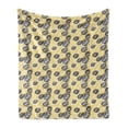 thumbnail image 1 of Yellow and Black Soft Flannel Fleece Throw Blanket, Foliage Leaves Pattern Bicolor Exotic Nature Design Spring Season, Cozy Plush for Indoor and Outdoor Use, 50" x 60", Yellow and Black, by Ambesonne, 1 of 6