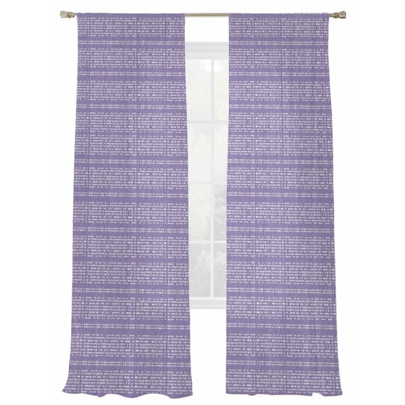 Abstract Sheer Curtains 84 inches Long 2 Panels Set Slate Texture Minimalist Modern Purple Sheer Drapes Rod Pocket Window Curtains for Living Room/Bedroom