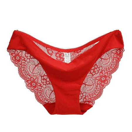 

JFY Women Panties Triangle Shape Low Waist Lace Stitching See-through Patchwork Seductive Anti-septic Thin High Elasticity Women Briefs for Inner Wear