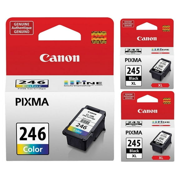 Genuine Canon PG-245 XL Black Ink Cartridge (2 pieces)   Canon CL-246 Color Ink Cartridge