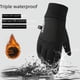 thumbnail image 5 of Guantes de exterior para hombre, de invierno, cálidos, con forro polar, con pantalla táctil, antideslizantes, a prueba de viento, impermeables, para conducir y motocicleta, 5 of 6