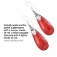 thumbnail image 4 of Coral Red Earrings for Women Dangling in 925 Sterling Silver - Drop Earrings Handmade Birthstone Vintage Boho Jewelry Birthday Christmas Gifts, 4 of 11
