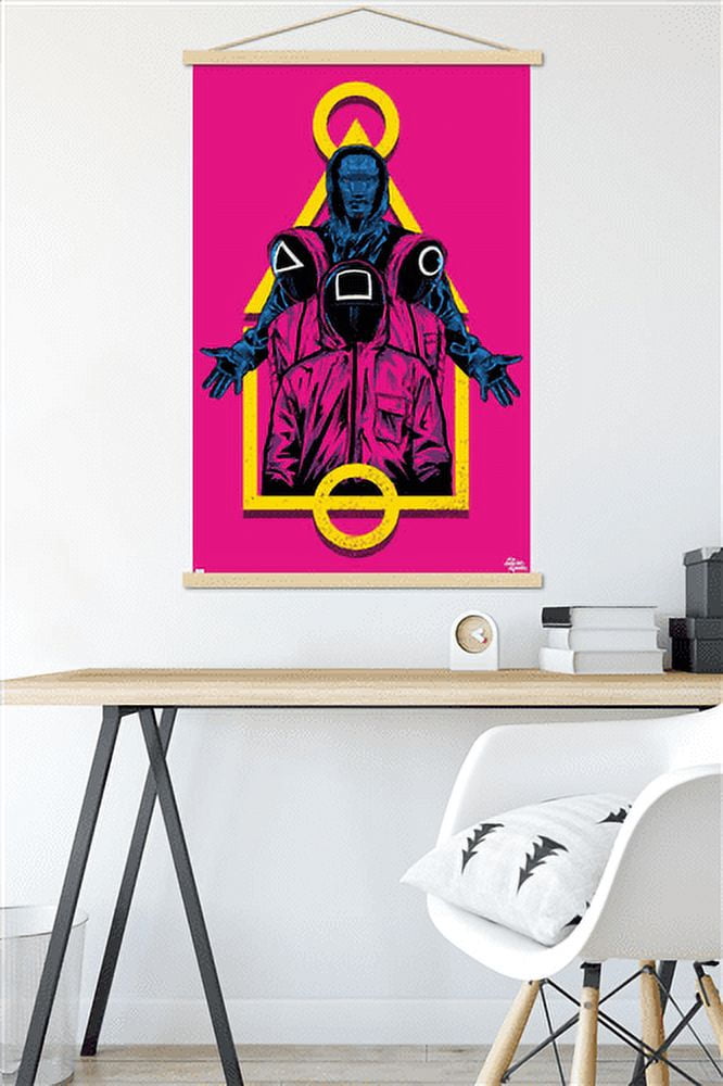Netflix Squid Game - Masked Men Wall Poster with Magnetic Frame, 22.375" x 34"