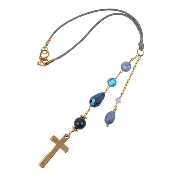 Cross Car Hanging Ornament, Crystal Car Rear View Mirror Charm, Auto Decoration Cross Ornament Christian Gift for Women