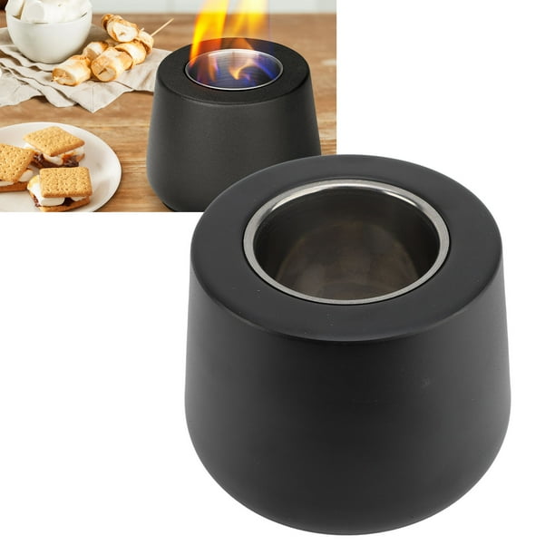 Chimenea de Pozo de Fuego de Mesa, Seguro Pequeño Negro sin Huma Calefacción Portátil Con Tazón de Fuego Tazón de Fugo para Interiores