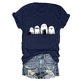 thumbnail image 5 of Yuncity Halloween Shirts For Women Ghosts Graphic Print Tees Summer Crew Neck Short Sleeve Casual Stylish Outdoor Athletic Tops Size Xl Dark Blue, 5 of 5