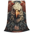 thumbnail image 3 of American Flag United States Navy Eagle Throw Blanket Decorative Soft Warm Flannel Plush Blankets for Sofa Chair Bed Office 80x60, 3 of 4