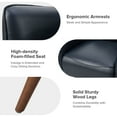 thumbnail image 3 of Faux Leather Upholstered Accent Chair Tufted Armchair Lounge Sofa Wood Legs Living Room Office Adult Navy, 3 of 8