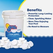 In The Swim 3 Inch Stabilized Chlorine Tablets for Sanitizing Swimming Pools - Individually Wrapped, Slow Dissolving - 90% Available Chlorine - Tri-Chlor - 50 Pounds C3050