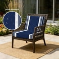 thumbnail image 2 of Outdoor Patio Cushion Covers 2 Pack Navy Blue Striped Patio Chair Cushion Covers with Ties and Zipper Classic Farmhouse Stripes Waterproof Outdoor Seat Cushion Covers for Patio Furniture 22"x20", 2 of 9