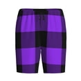 thumbnail image 3 of Yiaed Purple Buffalo Plaid for Men's Soft Sleep Pajama Short Lounging Pajama Shorts-XX-Large, 3 of 8