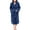 Blue, variant on Womens Hooded Bathrobe Thickened Coral Velvet Lace-Up Robe Absorbent Soft Long Sleeve Nightgown For Home Spa Sleep Winter Comfort
