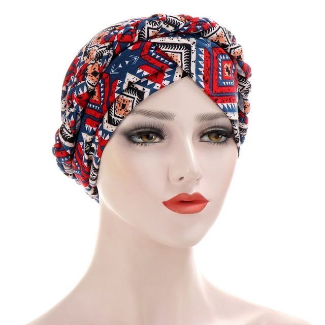 Chapeau Indien Imprimé pour Femmes Chapeau Musulman à Volants pour Cancer Chimio Bonnet