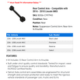 thumbnail image 2 of Rear Control Arm - Compatible with 2016 - 2018 Lincoln MKX 2017, 2 of 2