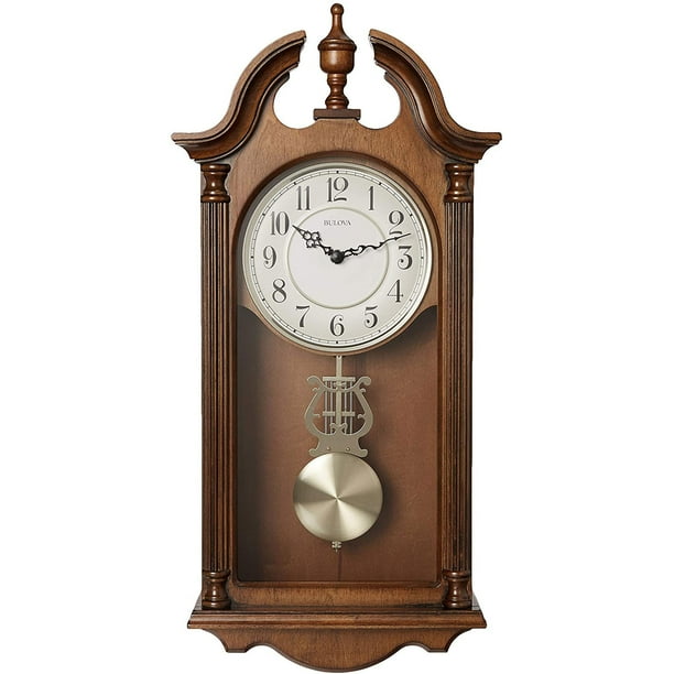 Bulova Clocks C1517 Saybrook Striking 3 Melody Option Chiming Wood Wall