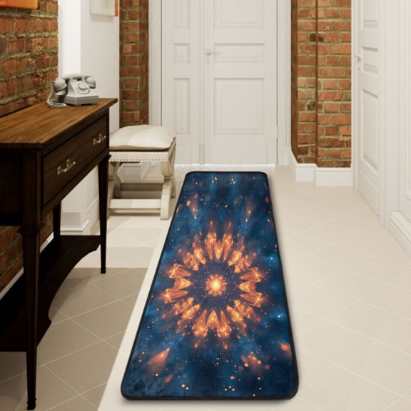 Ryvnso Artistic Fireworks Hallway Runner Rugs Floor Carpet Non Slip Entryway Mat 2' x 6'