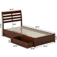 thumbnail image 2 of Emelie Twin XL Wood Platform Bed with Panel Footboard & Drawers in Walnut, 2 of 5