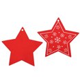 thumbnail image 3 of Decorativo 50 Piezas Colgante De Madera Adorno Decorativo Hogar DIY Accesorio Pintado Artware Estrella De Cinco Puntas Roja, 3 of 7