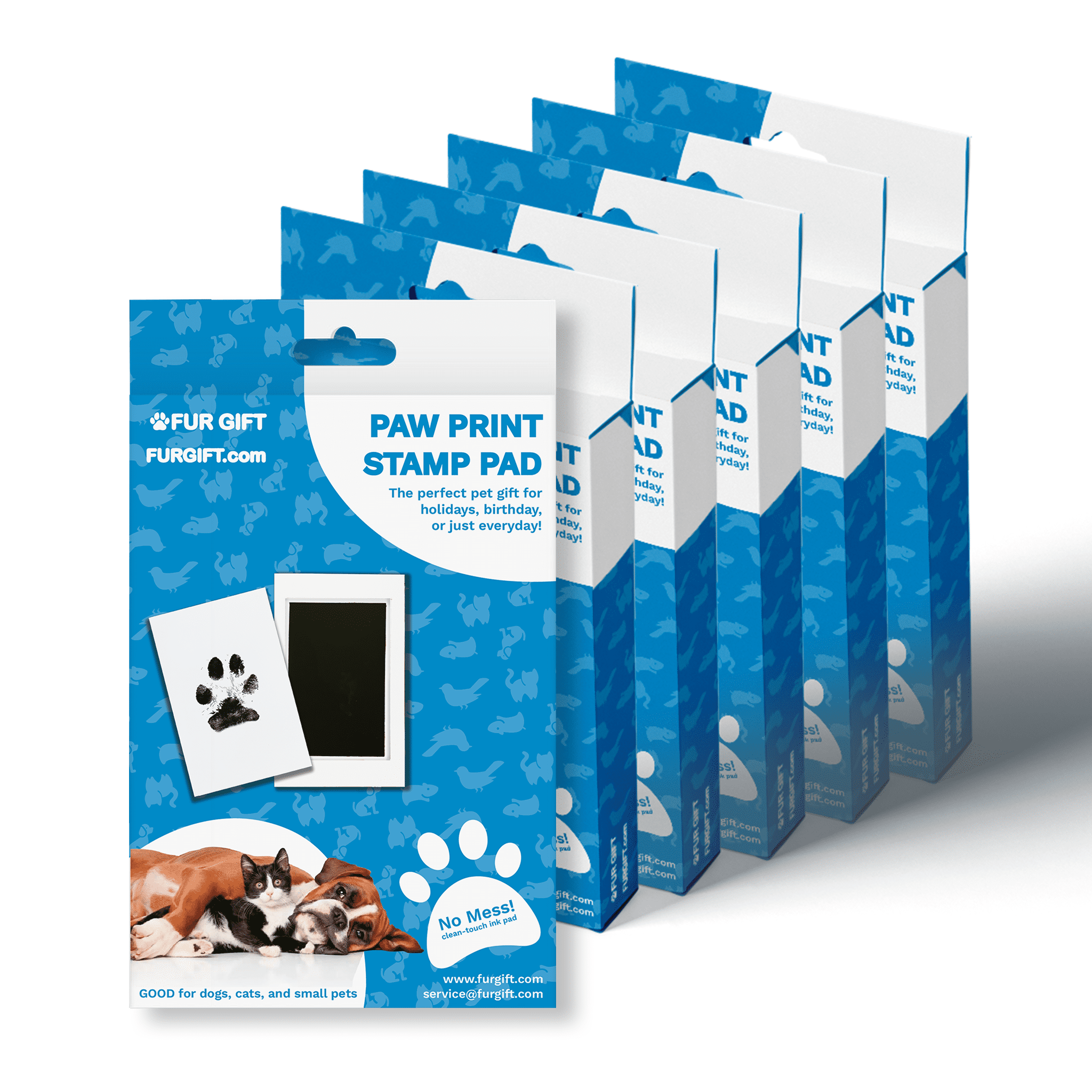 6 Pack of Plus Size Paw Print Stamp Pads
