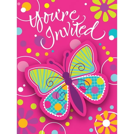 Butterfly Invitations, 8 pk