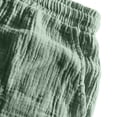 thumbnail image 6 of LODIENY Mens Cotton Linen Casual Shorts Summer Beach Vacation Elastic Waist Drawstring Short Lightweight Breathable Classic Fit Short Pants Daily Wear Green XL, 6 of 8