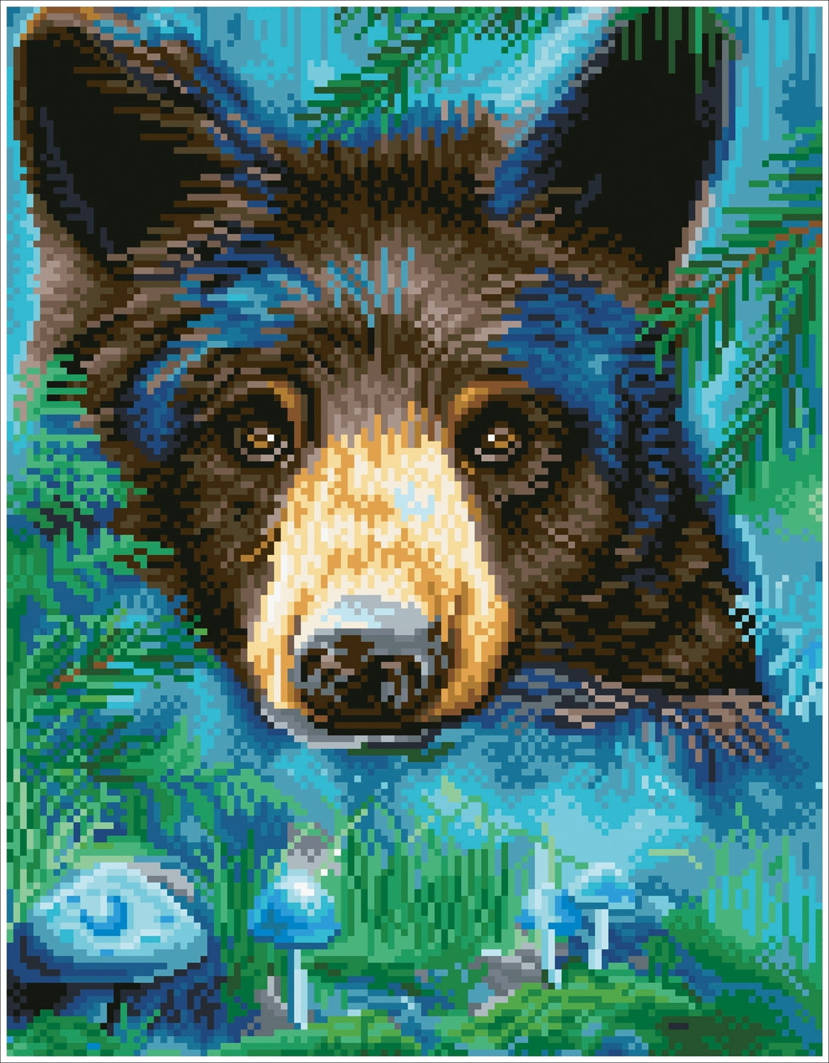 Diamond Dotz Moonlight Magic Black Bear Diamond Painting Kits for Adults - Animals Diamond Art Kits a Relaxing Creative Craft Kit with Dotz Gems 17.6x13.7