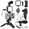 thumbnail image 1 of Kit de vlogs Kalofaye para iPhone y Android con trípode y luz LED, 1 of 7