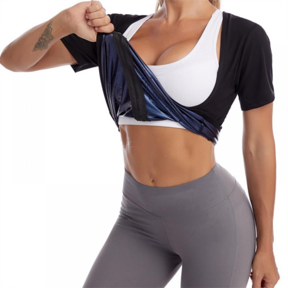 Womens Shapwear Sweat Sauna Vest Cincher Trainer Shaper Workout Tank Top  Slimming Polymer Sauna Vest with Zipper Front 