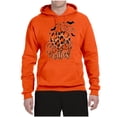 thumbnail image 2 of Wild Bobby Spooky Vibes Pumpkin Skulls Bats Stars with Orange and Black Halloween Unisex Hoodie Sweatshirt, Orange, 3X-Large, 2 of 6
