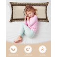 thumbnail image 3 of Country Texas Star Satin Pillowcase for Hair and Skin with Zipper, Soft Breathable Cooling Silk Pillow Cases, Brown Farmhouse Vintage Wooden Throw Pillow Covers King Size 20"x40", 3 of 6