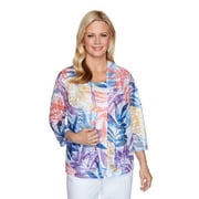 Alfred Dunner Womens Plus-Size Watercolor Leaf Two For One