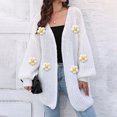 thumbnail image 2 of Winter Coats for Women Fall Sweaters for Women 2025 Women Solid Color Botton Fall And Winter Long Sleeve Cardigan Fashion Coat, 2 of 8