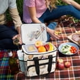 thumbnail image 5 of FORMRS Insulated Cooler Bag 24 Cans Capacity Soft Leakproof Lunch Box with Side Pockets, Watercolor Seashells, 5 of 7