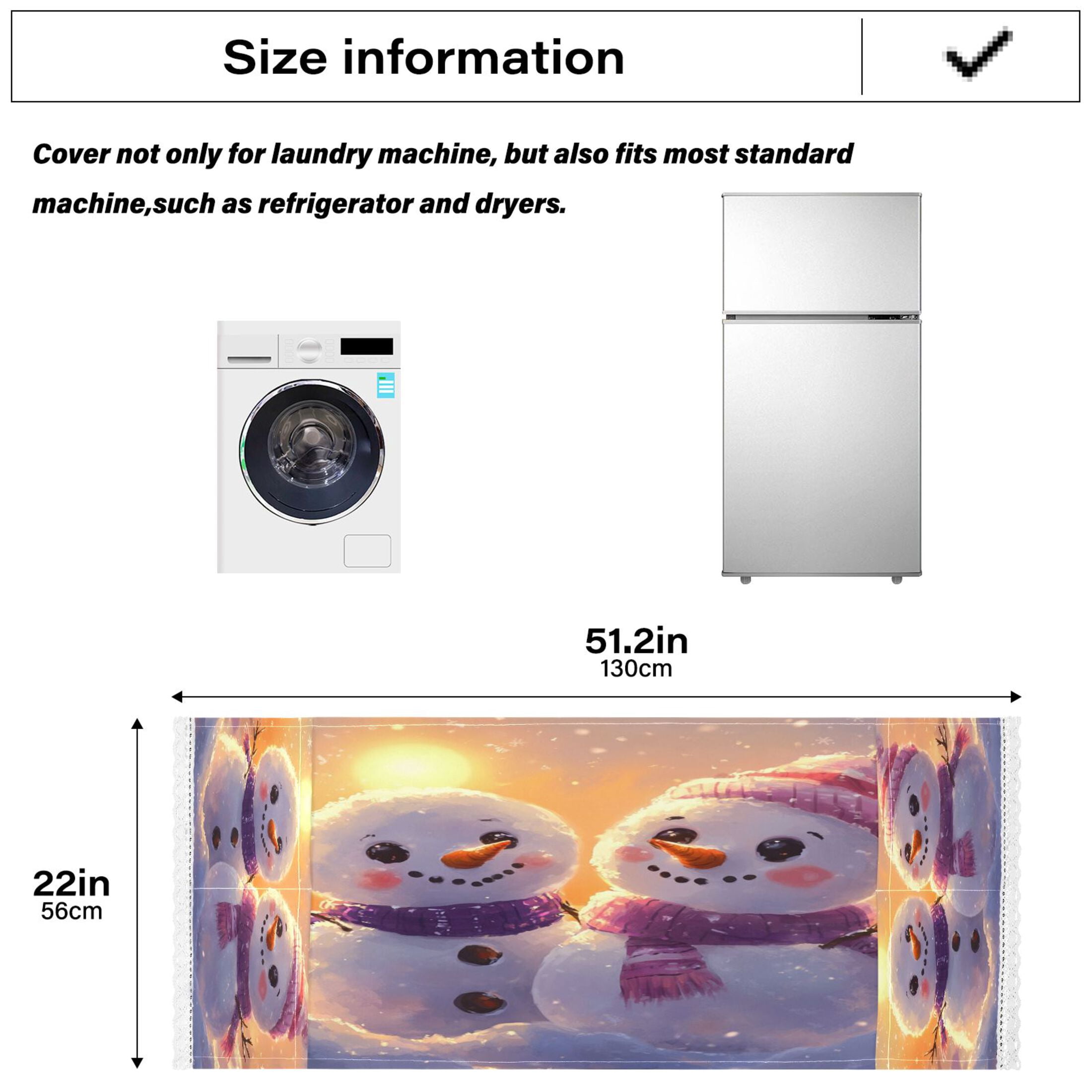WOBOGO Snowman at Sunset Washing Machine Cloth Dryer Refrigerator Top Cover Protective Non-Slip Mat For Kitchen Laundry