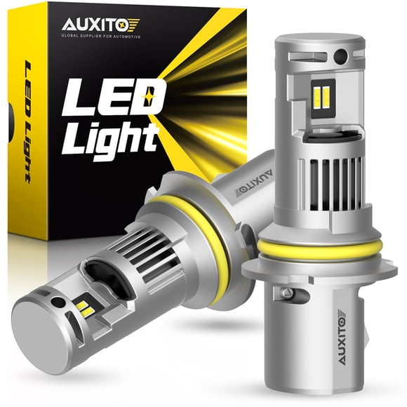 AUXITO 9004 HB1 LED Headlight Bulbs, 100W 20000LM, 600% Brightness, 6000K Cool White, 9004 headlight bulbs, Pack of 2