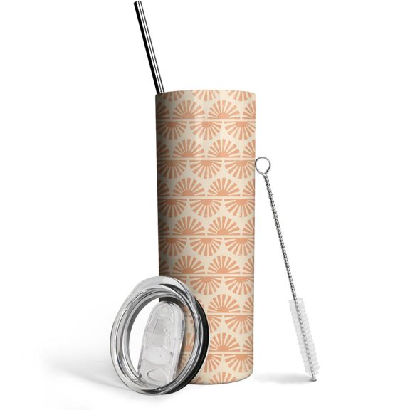 Bohemia 20 Oz Skinny Tumbler with Lid and Straw - Insulated Water Bottle- Insulated Travel Coffee Mug