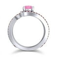 thumbnail image 4 of 2.50 T.C.W Round Shape Pink Sapphire & Garnet Gemstone Luxurious Engagement Ring for her Solid 14K White Gold Size 5.5 by Diamond-Capitals, 4 of 8