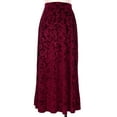 thumbnail image 3 of Zaldita Womens Retro Vintage Floral Jacquard Skirt Elastic High Waisted Casual A-Line Velvet Long Maxi Skirts Red M, 3 of 7