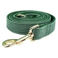 thumbnail image 3 of Dark Green Corduroy Dog Collar And Leash Set With Engraved Nameplate, 3 of 15