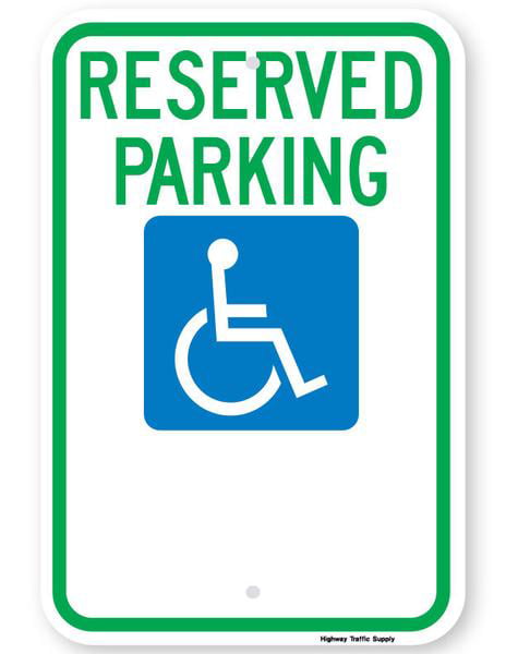 Handicap Parking Sign No Parking on Reserved Space Warning Rust Free Aluminum 